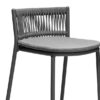 Outdoor rope bar stool with cushioned seat and metal frame, modern high chair design by Outadore Space